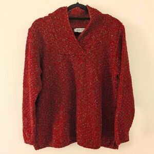 Coldwater Creek Red V-Neck Sweater